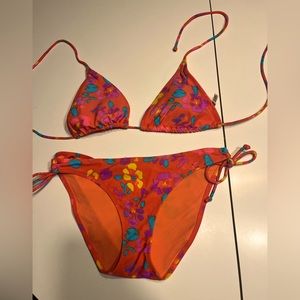 - Aerie M/L orange floral bikini